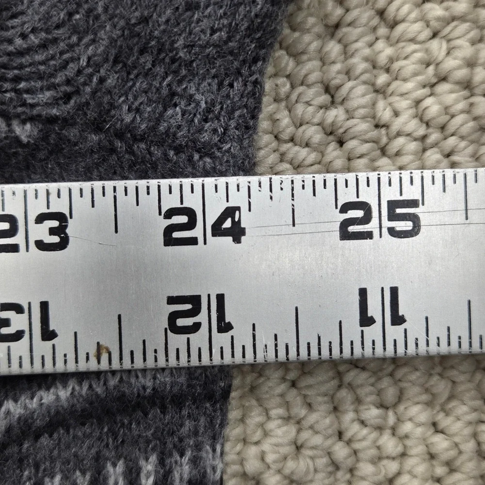 Banana Republic Men's XXL Gray Fair Isle Quarter Zip Cotton‎ Wool Blend Sweater